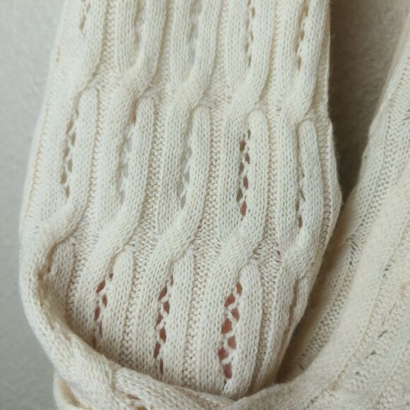 Celeste‎ Cream Knit Infinity Scarf Wrap 90% Wool 10% Cashmere look  photograp - Picture 6 of 7